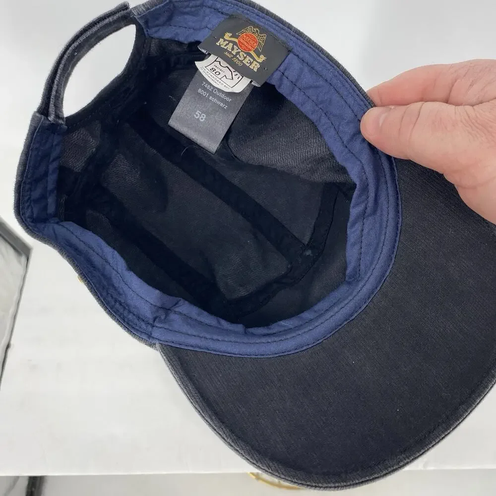 Mayser Speedy Cotton Cap Black Adjustable UV Protection Lightweight Hat - Picture 6 of 8